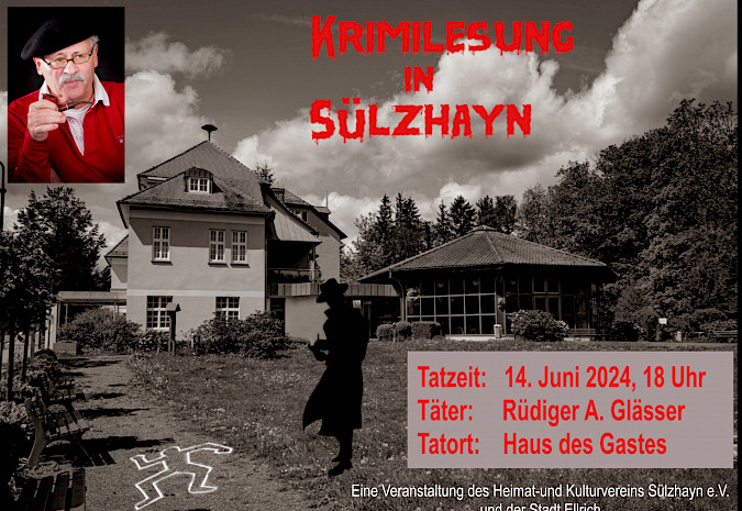 Spannende Krimis in Sülzhayn am 14. Juni mit Rüdiger A. Glässer